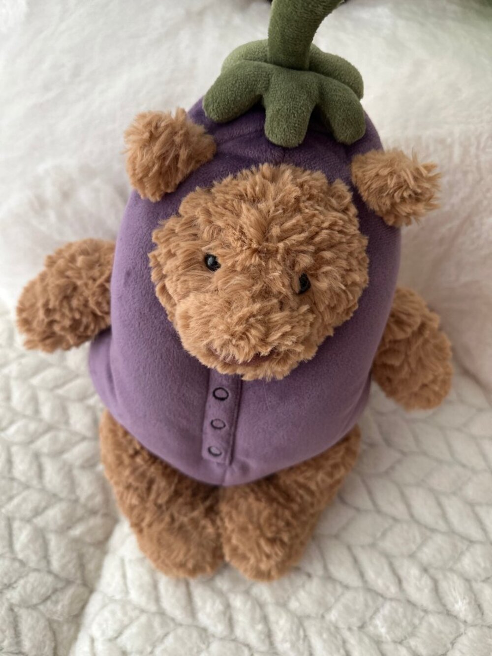 Retired Jellycat Eggplant Bartholomew Bear NWT